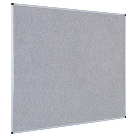 VIZ-PRO Notice Board Felt Gray  36 X 24 Inches  Silver Aluminium Frame