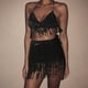 thumbnail image 2 of Conjunto de traje de danza del vientre con lentejuelas para mujer - Chaleco + falda, poliéster/lentejuelas, talla única - Con borlas/ropa de fiesta, 2 of 3
