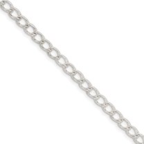 Primal Silver Sterling Silver 4.5mm Half round Wire Curb Chain Bracelet