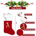 thumbnail image 3 of Dbfengbilian 20 Inches Christmas Stockings with Customizable Letters, Large Christmas Stockings with Super Soft Plush Cuff Embroidered Letter - Red W, 3 of 8