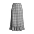 thumbnail image 7 of Aboser Gingham Plaid Skirts for Women Summer Casual Beach Vacation Skirt Cute Ruffle Hem Long Skirts Lightweight High Waist Aline Skirt, 7 of 7