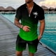 thumbnail image 1 of WILLBEST Traje Casual de Moda para Hombre, Dos Trajes, Camisa y Pantalones Cortos de Color Liso con Cremallera En La Parte Superior., 1 of 4