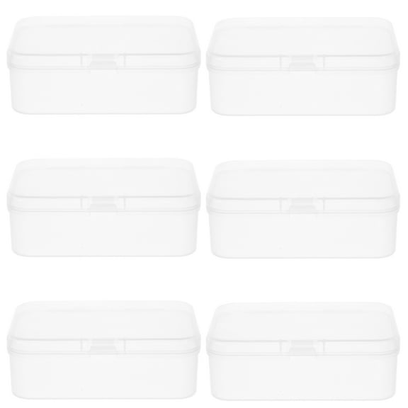 IDEANATEGRATE 6Pcs Mini Plastic Box with Lid for Organizing Cards and Small Items 4.13X2.95X1.38in