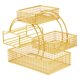 thumbnail image 4 of Cesta de fruta de metal de 3 niveles con organizador para bocadillos, pañuelos y accesorios. Dorado, 4 of 9