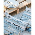 thumbnail image 3 of Outdoor Waterproof Pillow Covers Pack of 2, The Beach Is My Happy Place Shell Starfish Wood Grain Coastal Decorative Throw Pillowcases Cushion Covers for Garden Patio Tent Sofa Couch, 26x26 inch, 3 of 8