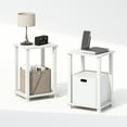 thumbnail image 3 of Furinno Simplistic Compact Bedside Table, Nightstand, White/White, Set of 2, 3 of 7
