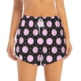 thumbnail image 2 of Rateoe Pink Groovy Disco Ball Printed 2 in 1 Women's Workout Shorts for Athletic Gym Running Shorts with Phone Pockets-X-Large, 2 of 7