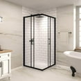 thumbnail image 2 of Corner Shower Enclosure 35"D x 35" W x 72" H (Can be matched with a 36in. shower pan), Double Sliding Corner Shower Door with 1/4" Tempered Glass and Cushioning Magnetic Closure, in Matte Black, 2 of 10