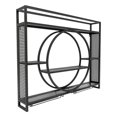 thumbnail image 2 of Industrial Style Wall-Mounted Wine Rack - Iron Wine Shelf, Black Hanging Wine Cabinet, 2 of 12