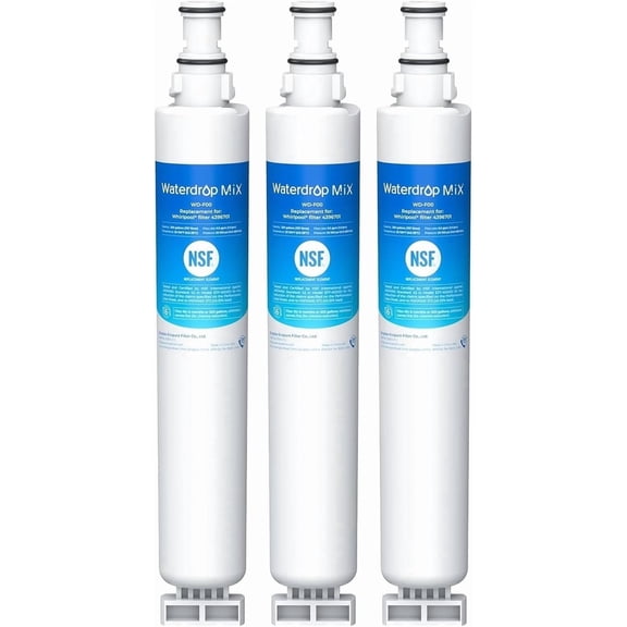 3 Pack Waterdrop 4396701 Replacement for Whirlpool 4396701, EDR6D1 Refrigerator Water Filter
