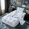 thumbnail image 2 of meiyoeat Cartoon Honeycomb L Letter Twin Sheets for Boys, Cute Football Lover Bedding, 3pcs, 1 Flat Sheet, 1 Fitted Sheet and 1 Pillowcase, 2 of 6