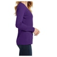 thumbnail image 3 of Womens Long Sleeve Fan Favorite Cotton/Polyester V-Neck Tee Team Purple Small, 3 of 7