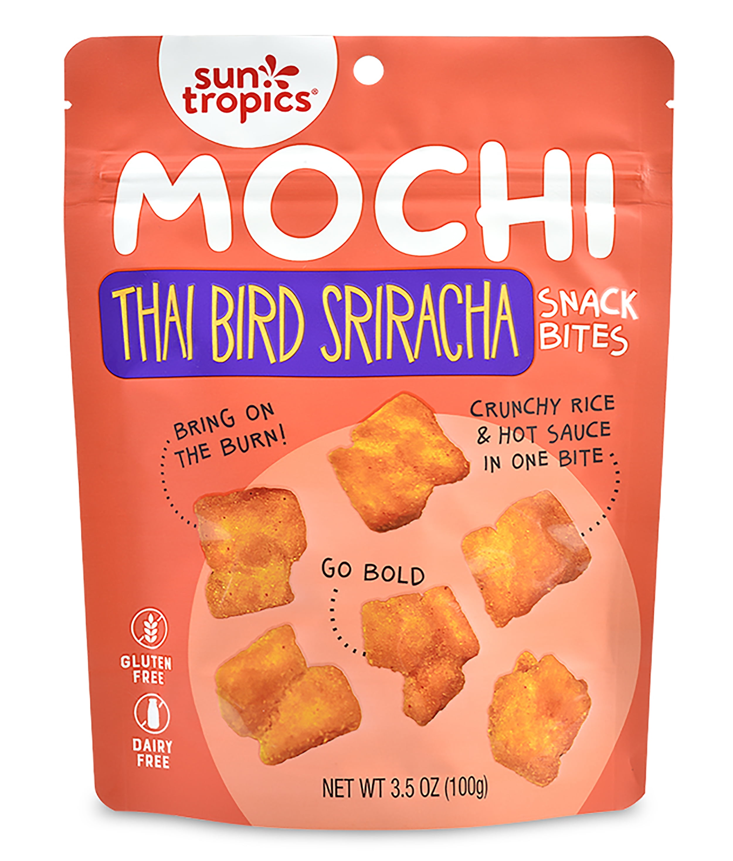 Sun Tropics MOCHI Snack Bites, Thai Bird Sriracha (3.5oz) 6-pack
