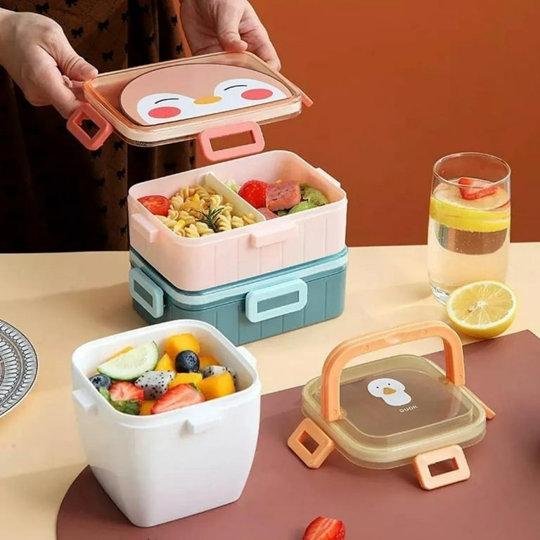 Food Plastic Lunch Box Children Office Bento Box with Tableware