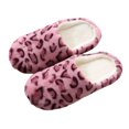 thumbnail image 1 of Pantuflas de felpa de leopardo para mujer y hombre, 1 of 6