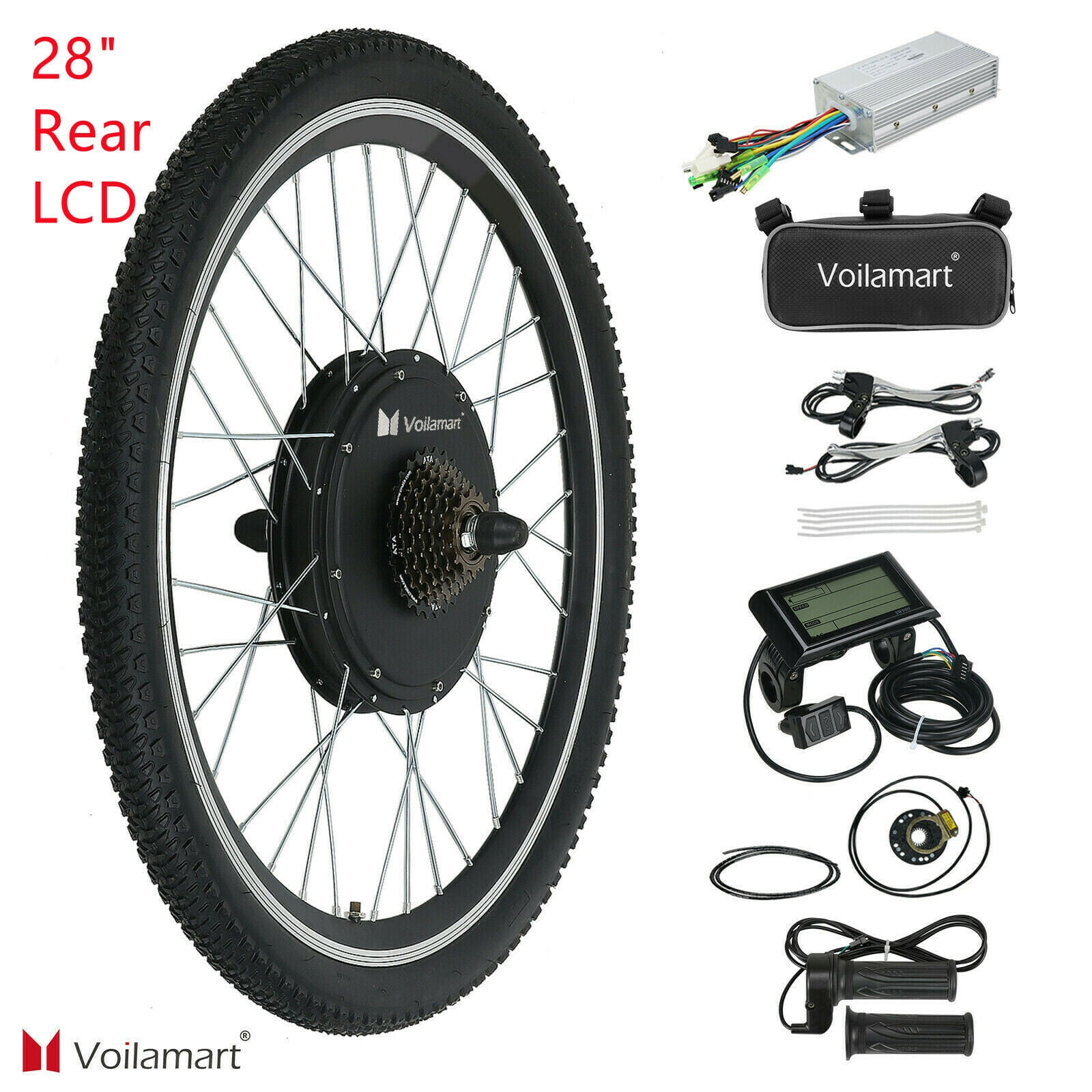 48V 1000W Front Wheel Electric Bicycle E-Bike Conversion Kit Cycling Motor LCD 