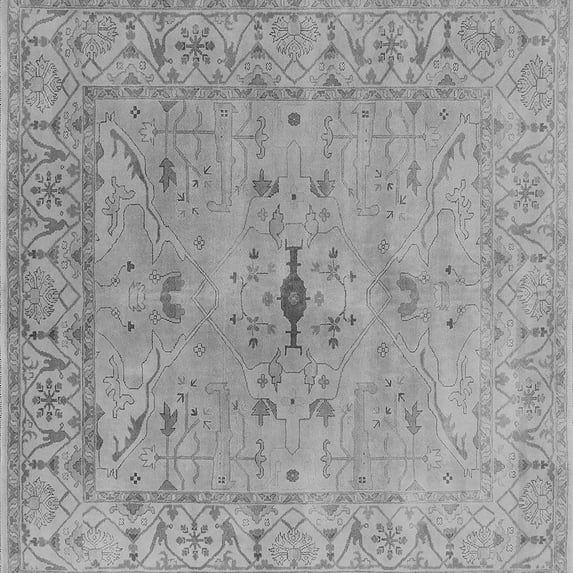 Ahgly Company Indoor Square Oriental Gray Industrial Area Rugs, 4' Square