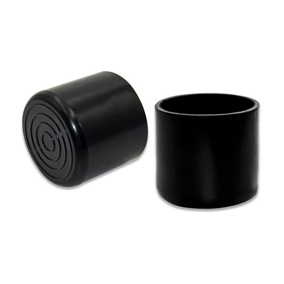 Flyshop 1-1/2 Inch, 38 mm Round Chair Leg Caps Flexible PVC Patio Floor Protectors Black Furniture Table Feet Covers 8Pcs