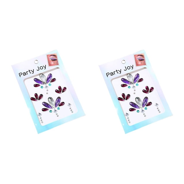 Seitruly Ojo Cara Gemas Joyas Pegatinas de diamantes de imitación Elegante Bling Maquillaje Joyería DIY Arte Decoraciones Fiesta de disfraces Festival tipo 7 2piezas Seitruly CBP439176