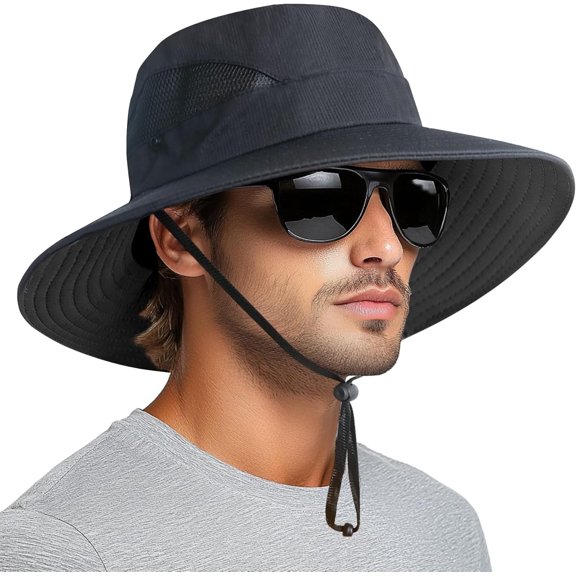 Ludolm Sun Bucket Beach Hats for Men Women 3” Wide Brim UPF 50 Fishing & Beach Hat