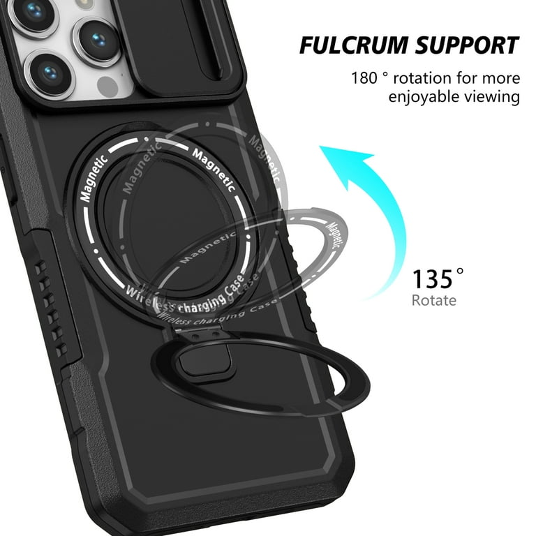  Compatible with iPhone 15 Pro Case,Designer Retro Luxury Cases  for Women Buit-in 360°Ring Kickstand - fit 15 pro Black : Cell Phones &  Accessories
