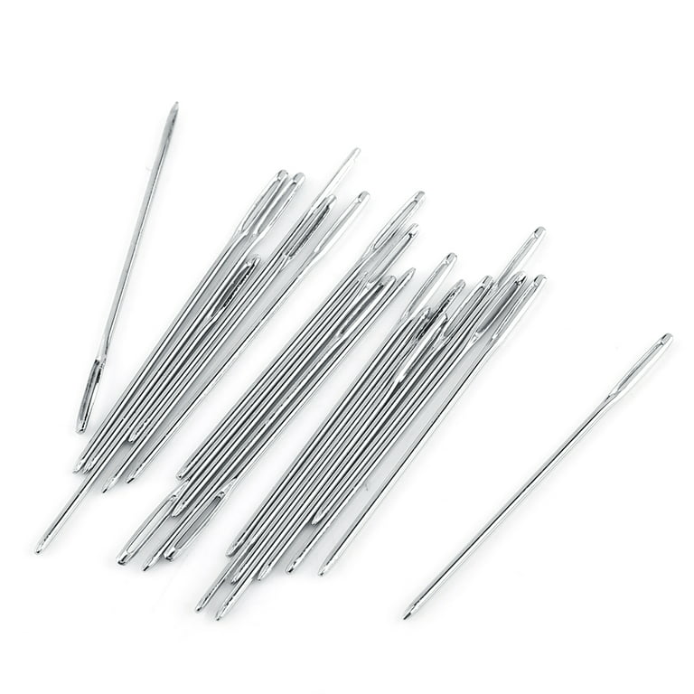 Uxcell Large-Eye Hand Sewing Needles - 4 Sizes Carbon Steel Silver Tone 20 Pack