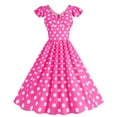 DXOUPM Women Party Casual Short Sleeve 1950s Housewife Evening Party ...