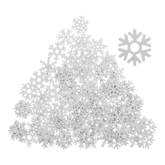 100 Pcs Snowflakes Decorations Christmas Embellishments for Crafts Ornament Office White