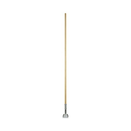 Boardwalk BWK1490 1 in. x 60 in. Lacquered Wood Swivel Head Clip-On Dust Mop Handle - Natural