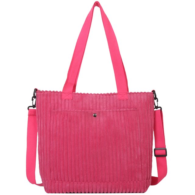 Bolso Mano Pana Gran Capacidad para Mujer Bolso Bandolera Casual A Cuadros (rojo Rosa)