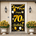 thumbnail image 5 of Black and Gold Themed 70th Birthday Banner Backdrop with Balloons Gifts Stars Party Supplies Photography Props Happy Birthday Decoration for Birthday Party Celebrations Photo Booth Decor Backgrounds, 5 of 8