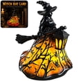 thumbnail image 2 of Avolia Halloween Witch Lamp, 5.9" Inspired Witch Hat Lamp, Gothic Spooky Witches Decor with Holding Lantern, Spooky Decorative Standing Night Light, Halloween Party Lighting Decorations Indoor, 2 of 7