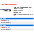 thumbnail image 2 of Wiper Blade - Compatible with 1990 - 1995 Chevy G20 1991 1992 1993 1994, 2 of 2