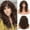 Brown, variant on YSGFHGJW Wigs for Black Women,Long Curly Wig With Bangs Hair Wig For Women Synthetic Natural Wig Various Colors Available Daily Wear Party And Cosplay Soft Wig,Black