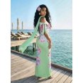 thumbnail image 2 of Multicolor Off Shoulder Tie-Up Floral Print Slim-Fit Maxi Dress With High Neck And Side Knot Detail, 2 of 7