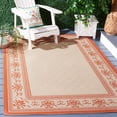 thumbnail image 2 of Safavieh Courtyard Eva Oriental Indoor/Outdoor Area Rug, Natural/Terracotta, 4' x 5'7", 2 of 11