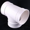 thumbnail image 1 of 110mm 3 Way(90)round Splitter Duct Connector Xd11cm White Abs Plastic, 1 of 5