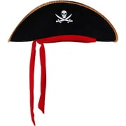 SandT Collection Black Pirate Hat for Adults Men, Women, and Children Costume Hat