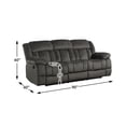 thumbnail image 5 of Lazzara Home Magnus 90 in. W Pillow Top Arm Microfiber Straight Double Reclining Sofa in Chocolate, 5 of 6