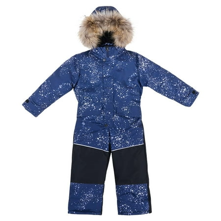 LIJCC Kids Boys One Piece Snowsuit Waterproof Snow Windproof Hooded Jumpsuit Suit Ski Pants Outfits Winter Warm Outdoor Overalls Snowboarding Clothes