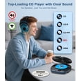 thumbnail image 2 of Reproductor de CD portátil estilo Discman con carga superior y audífonos, 2 of 7