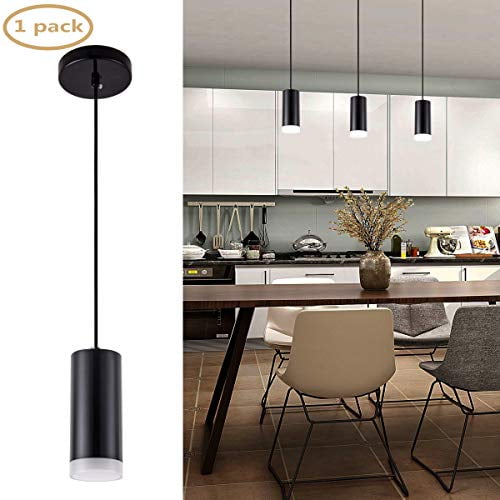 Harchee Modern Led Cylindrical Pendant Lighting Black Mini Light With Acrylic Shade Adjustable Ceiling Hanging Lamp Fixture For Kitchen Island Bar Dining Room Farmhouse 7w Daylight 6000k Com Harchee Modern Led Cylindrical Pendant, Mini Pendant Lights For Kitchen Island