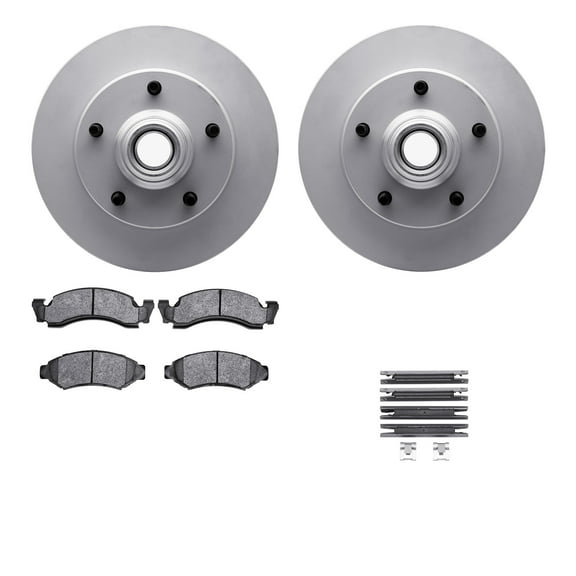 Dynamic Friction Company Front Geospec Brake Rotors with 5000 Advanced Brake Pads includes Hardware 4512-99102