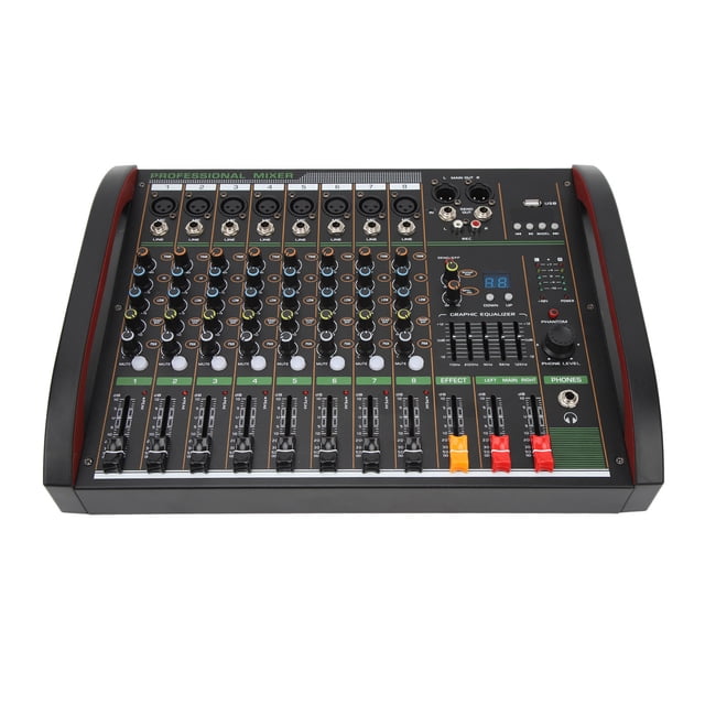Digital Sound Mixer 8 Channel USB Console Studio Stage Live Streaming 100 to 240V