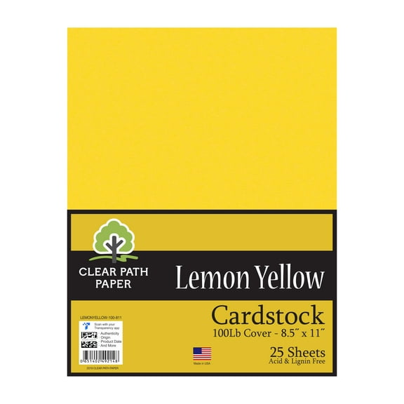 Lemon Yellow Cardstock - 8.5 x 11 inch - 100Lb Cover