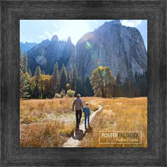 18x18 Contemporary Black Picture Frame - UV Acrylic, Foam Board Backing, Hanging Hardware