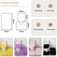 thumbnail image 2 of 3 Piece Bath Rugs Set, Thickened Bathroom Rug Set Includes Bath Rug, Contour Mat, Toilet Seat Cover Soft Microfiber Bath Absorbent Mats with Non-Slip Rubber Backing Solid Color (Black), 2 of 4