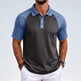thumbnail image 5 of Fabrcox Mens Polo Shirts Short Sleeve Raglan Collared Golf Shirt Men Color Block Regular Fit Casual Sports Men Athletic Shirt Blue XL, 5 of 7