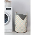 thumbnail image 3 of Shabby Flora Laundry Bag, Floral Motif Pastel Colors Flower Petals Pattern Geometric Ornate, Basket with Handles Drawstring Closure for Laundromats, 13" x 19", Cream Salmon Pale Blue, by Ambesonne, 3 of 4