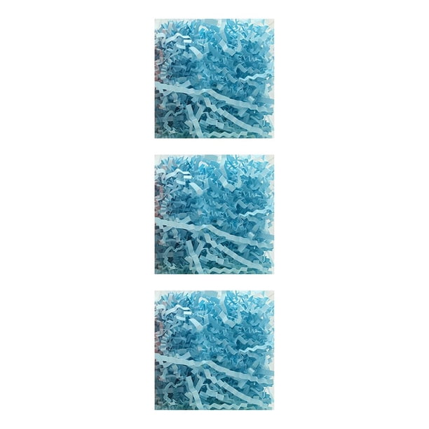 Cateissary Hierba de Pascua Reciclable Festival Papel triturado Relleno Llamativo DIY Confeti Decoración de la boda Suministros de embalaje azul azul claro 3Conjunto
